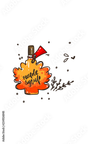 Maple syrup bottle logo icon