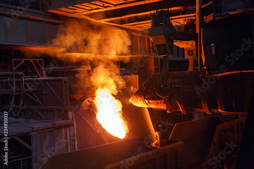 smelting of the metal in the foundry