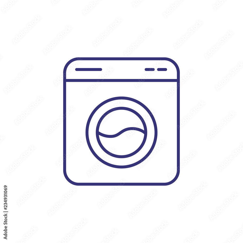 Washing machine line icon. Laundry, washer, laundromat. Home appliances concept. Can be used for topics like hotel facilities, housekeeping, electric equipment Washing machine line icon. Laundry, washer, laundromat. Home appliances concept. Can be used for topics like hotel facilities, housekeeping, electric equipment