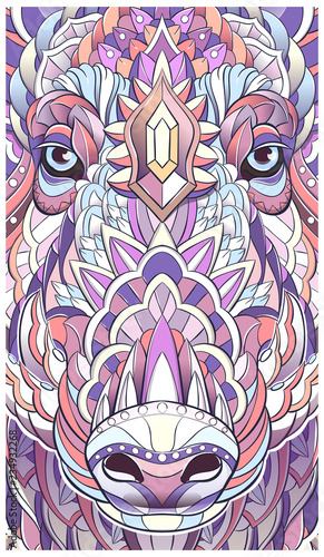 Patterned head of boar. Pig. Swine.