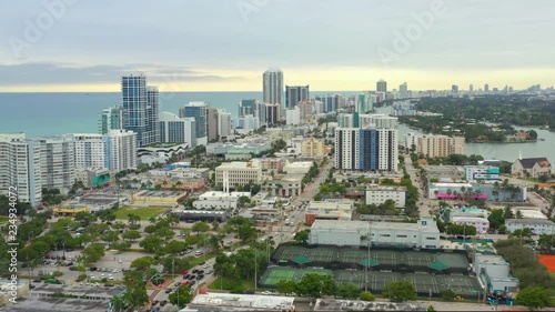 Wallpaper Mural Aerial flyover Miami Beach stock footage Torontodigital.ca