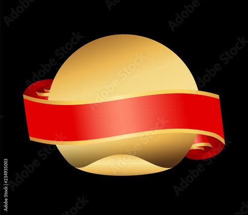 Gold Awarding Medal with Silk Ribbon for Winner