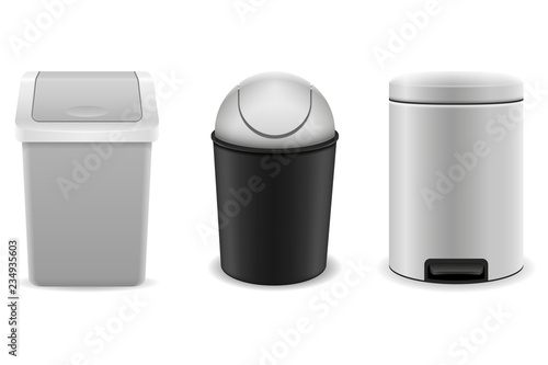 recycling bin trash bucket stock vector illustration