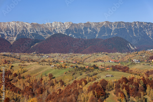 rural landscape near Piatra Craiului Mountains  Romania
