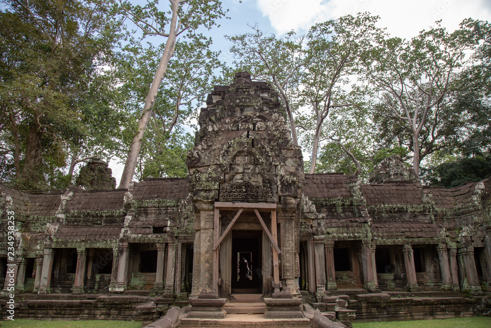 Ta Prohm Angkor Wat Cambodia. The ancient temple of Ta Prohm at Angkor Wat, Cambodia where roots of the jungle trees intertwine with the masonry of these ancient structures producing surreal world.