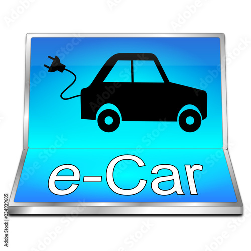 e-Car Button - 3D illustration