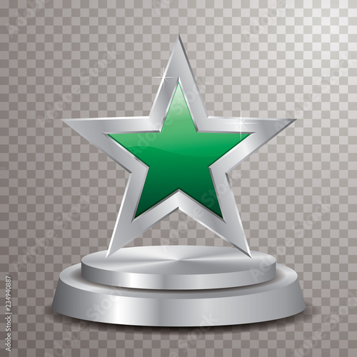 podium star silver green