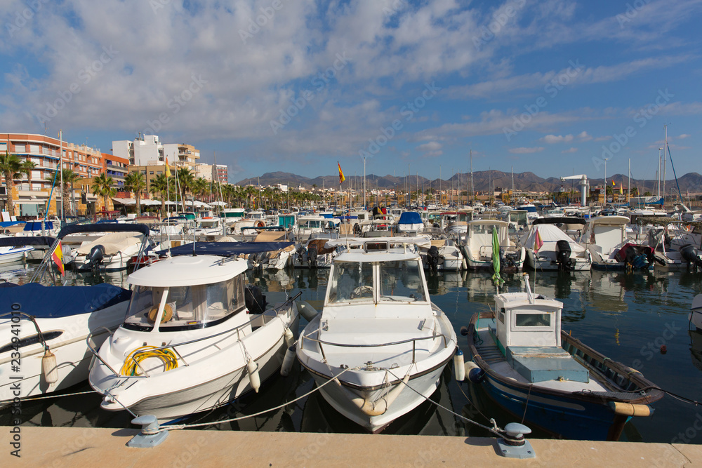 Puerto de Mazarron Murcia Spain with boats and yachts in the marina