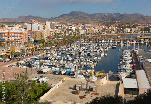 Puerto de Mazarron Murcia Spain with boats and yachts in the harbour