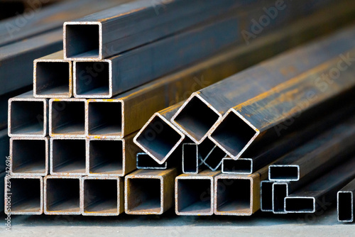 Square high carbon metal tube background for heavy industry