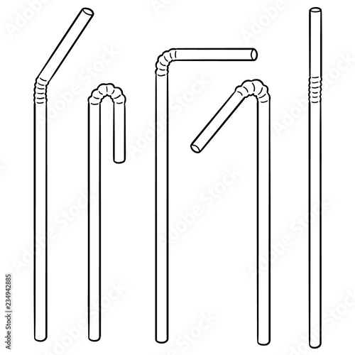 vector set of straw photo