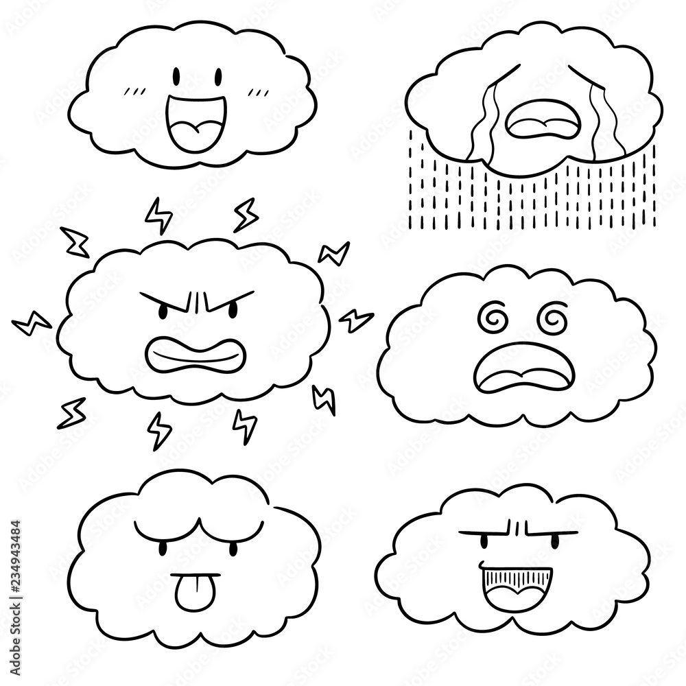 vector set of cloud cartoon vector set of cloud cartoon