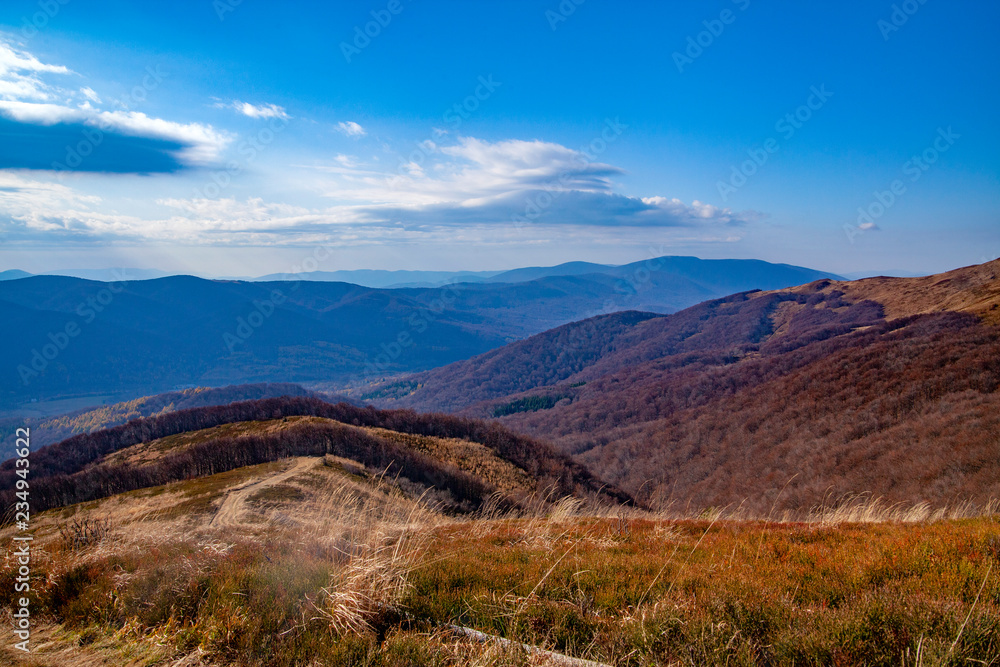 Obraz premium Landscape of autumnal peaks of the Carpathians.