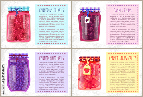 Poster with Organic Compote or Marmalade Bottles