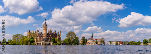 Schwerin castle and inner city panorama