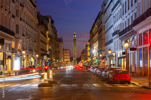 Paris. Vendome Square at sunset.