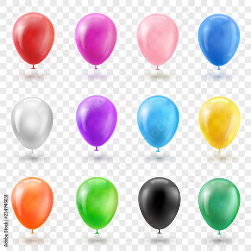 Helium balloon set in different bright colors