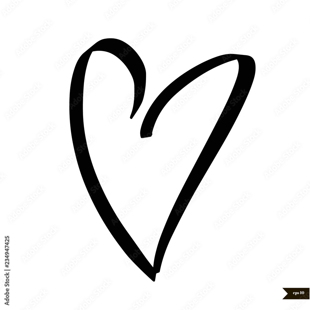 Grunge vector abstract hand - painted heart. Grunge vector abstract hand - painted heart.