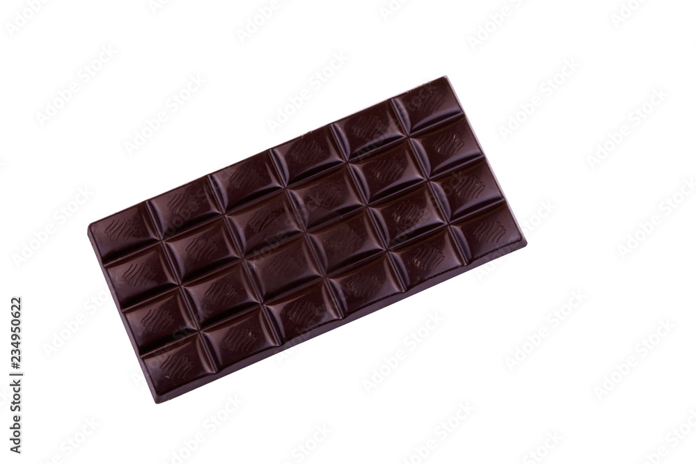 Dark chocolate bar isolated on white background Dark chocolate bar isolated on white background