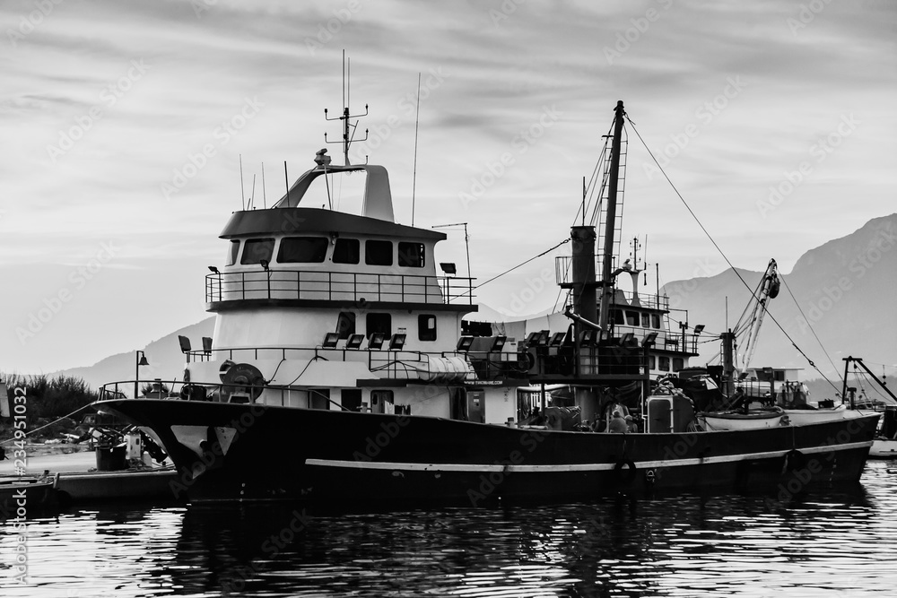 Fototapeta premium fishing boats in the fishing harbor