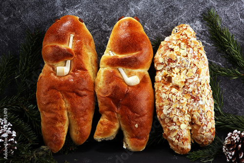stutenkerl or weckmann. baked traditional german pastery. photo