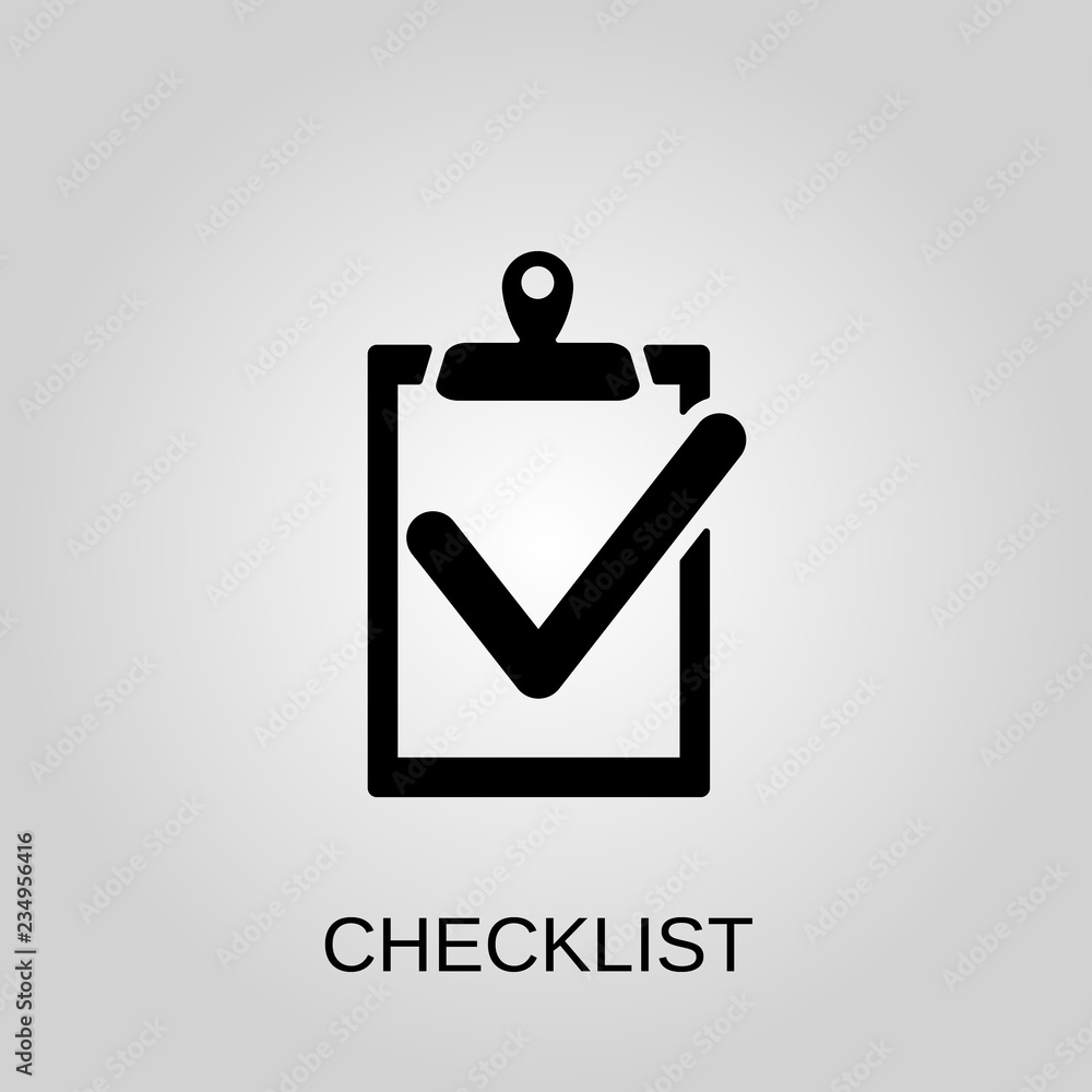 Checklist icon. Checklist symbol. Flat design. Stock - Vector illustration. Checklist icon. Checklist symbol. Flat design. Stock - Vector illustration.