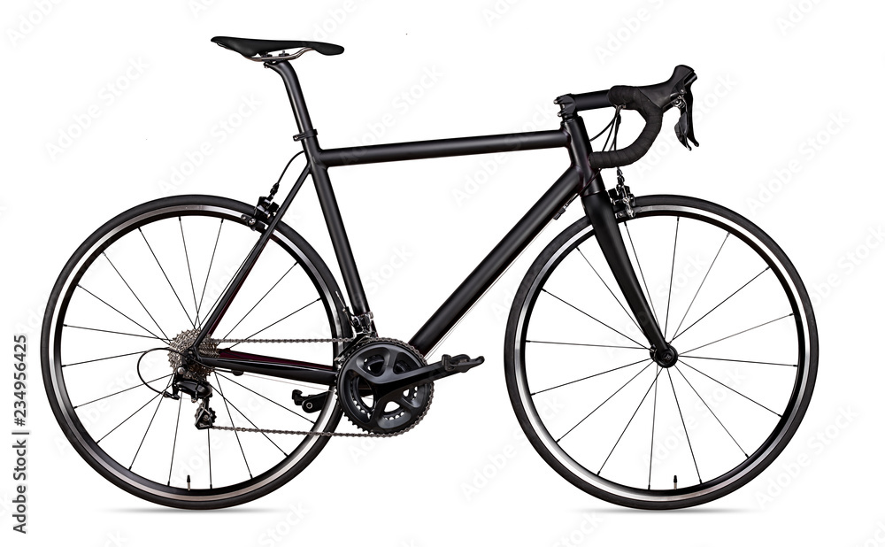 Fototapeta premium black racing sport road racer bike bicycle racer isolated