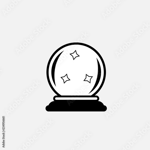 Crystal ball icon. Magic ball symbol. Flat design. Stock - Vector illustration.