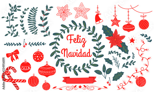 Set Feliz Navidad vector  