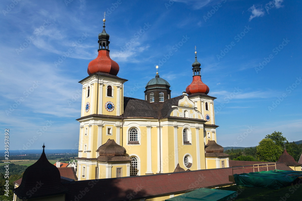 Church of Our Lady of Good Counsel in Dobra Voda, Czech Republic, sunny summer day