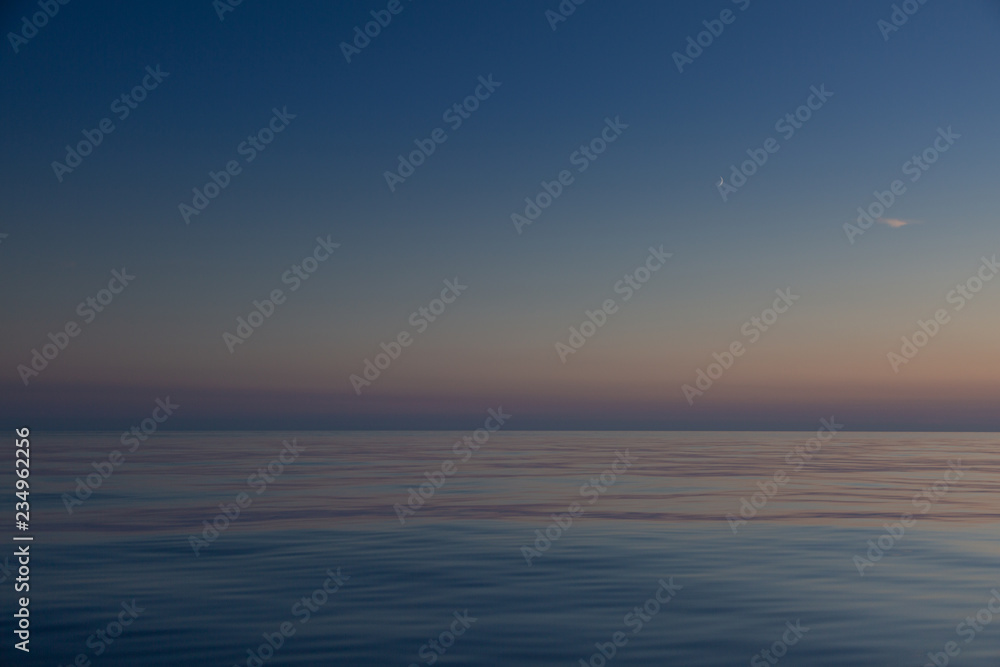 Calm ocean after sunset