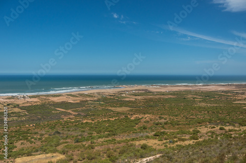Panoramic view to waves on Atlantic ocean coastline Morocco