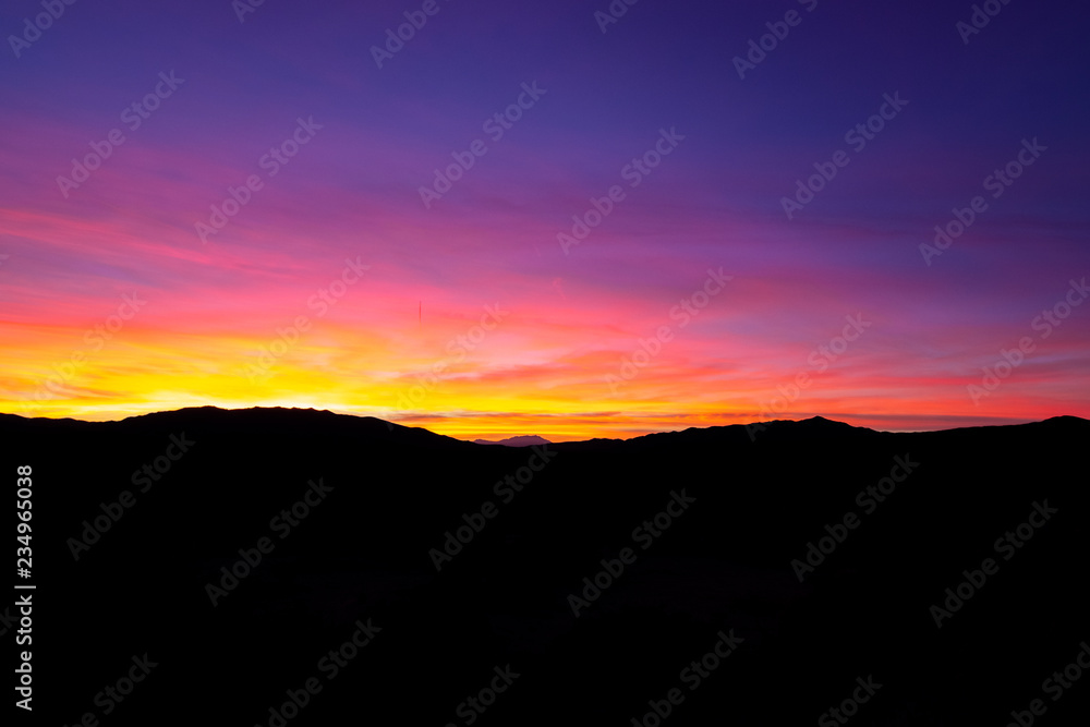 Sunset Mountain Silhouette