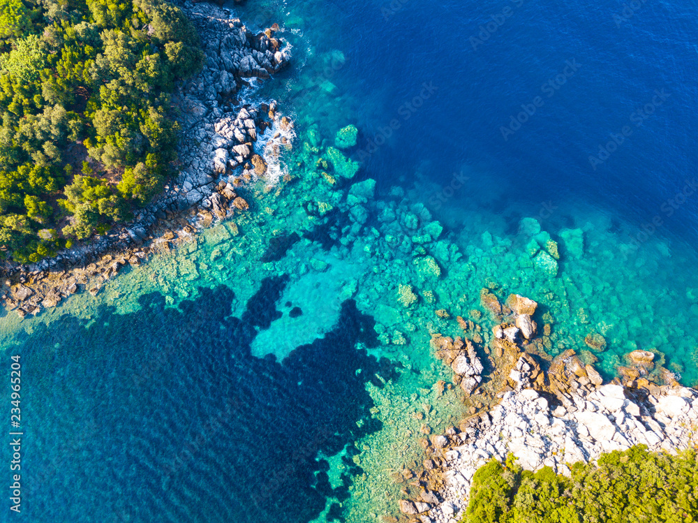 Luftaufnahme Felsen, Adria, Dalmatien, Kroatien