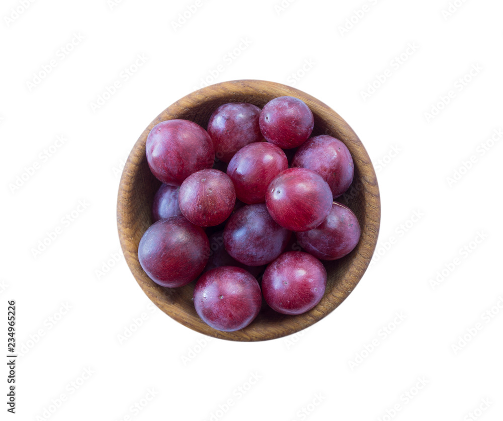 Grapes isolated on white background. Top view.  Bunch of grape isolated on white background. Red grape isolated on the white background. Pink bunch grape isolated on white.