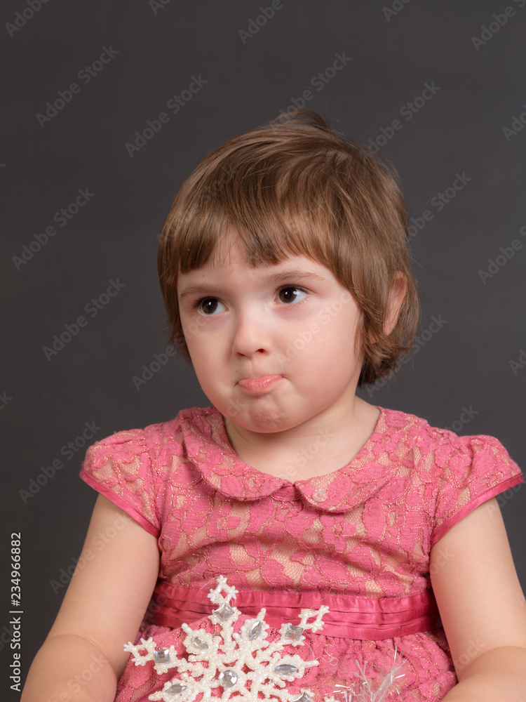 portrait of a little offended girl portrait of a little offended girl