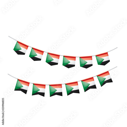 Sudan flag, vector illustration on a white background
