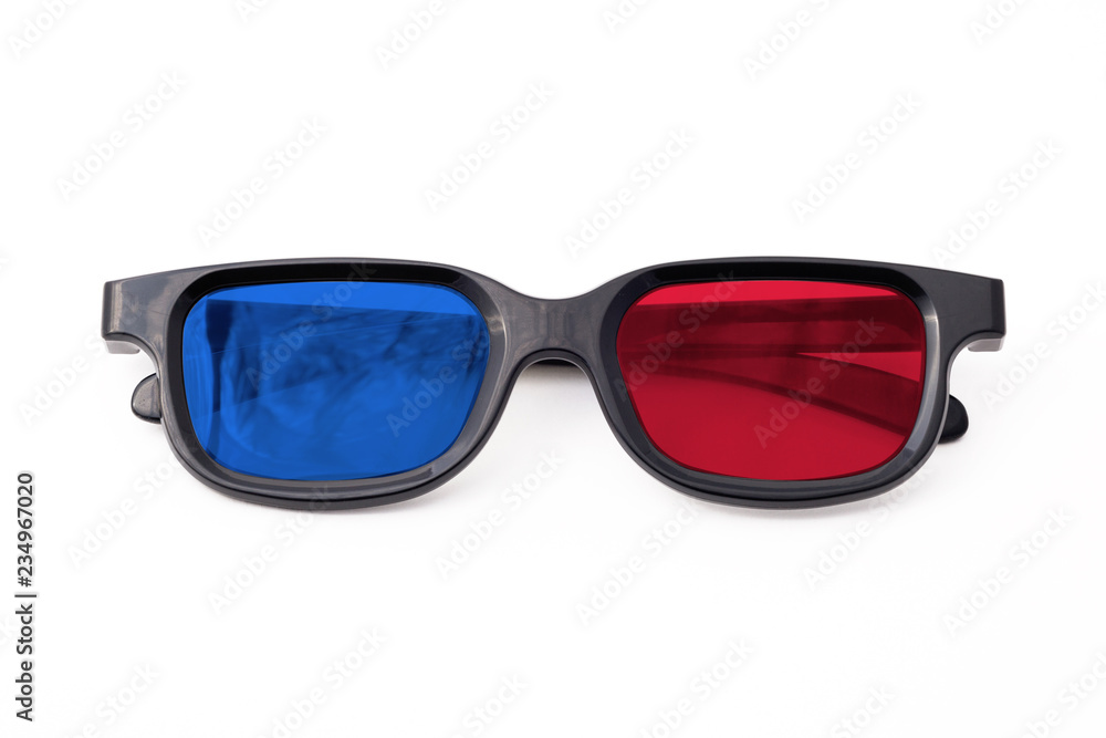 3d glasses isolated on white background, front view. Cinema glasses frontally. glasses view from above. 3d glasses isolated on white background, front view. Cinema glasses frontally. glasses view from above.