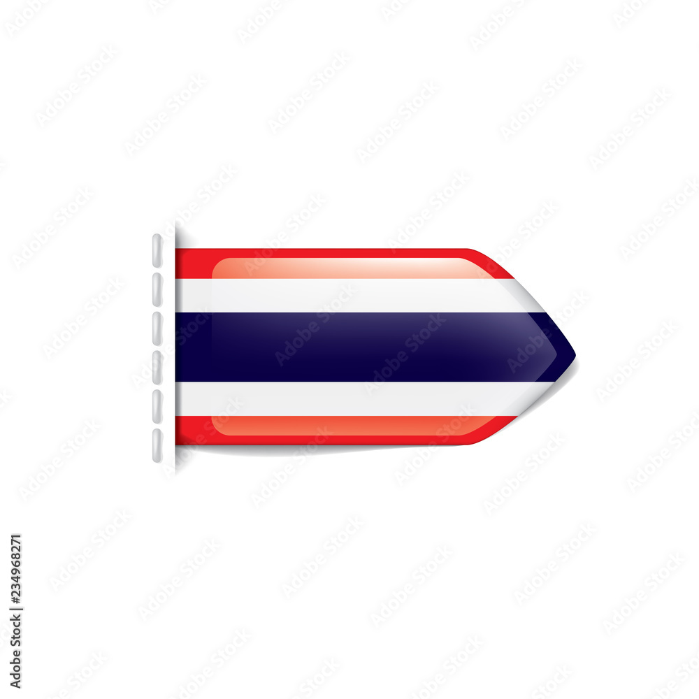 Fototapeta premium Thailand flag, vector illustration on a white background
