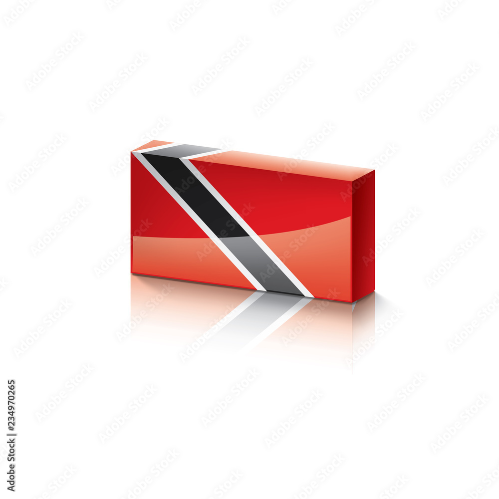 trinidad and tobago flag, vector illustration on a white background trinidad and tobago flag, vector illustration on a white background