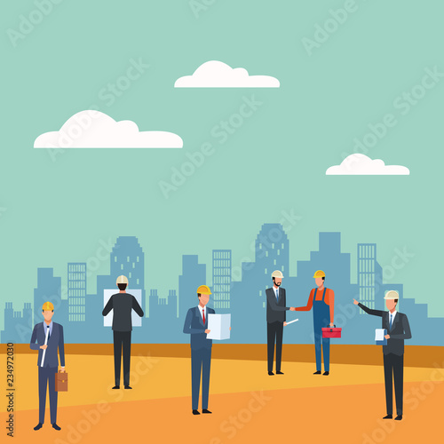 Construction worker and architect