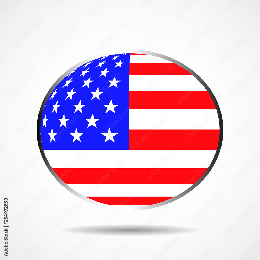 Flag of the United States in form globe Flag of the United States in form globe