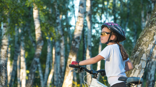 baby bike ride in the Woods nature on bike