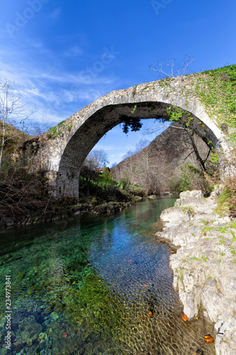 Medieval bridge over the Dobra river