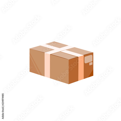 Isometric cartoon flat mail post, vector cartoon illustration isolated on white background, 3d box