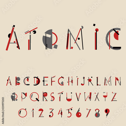 Retro geometric font. 20s 30s style. Vector illustration