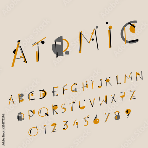 Retro geometric font. 20s 30s style. Vector illustration