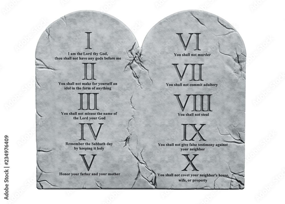 Fototapeta premium The Ten Commandments, 3D rendering