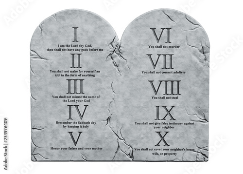 The Ten Commandments,  3D rendering photo