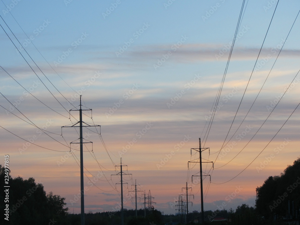 wire lines in the sky